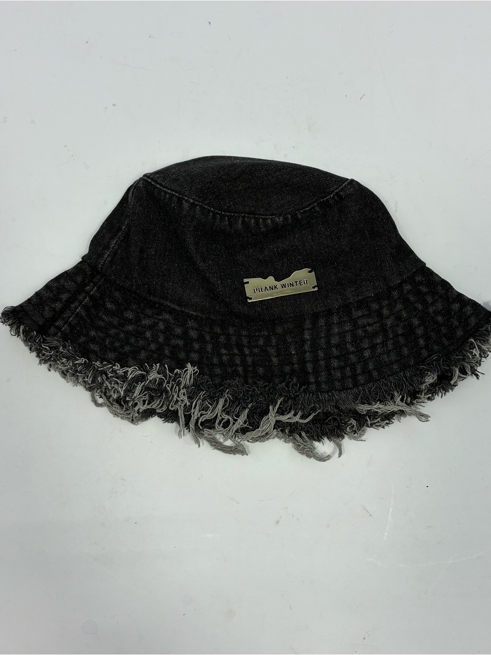 Black Frayed Brim Bucket Hat